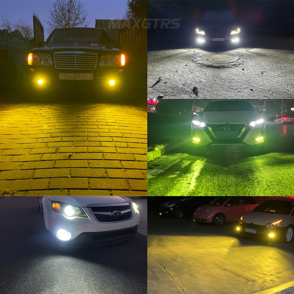 2-Pack H3 LED Bulbs Canbus Fanless High Beam 6500K White 3000K Yellow Car Truck Fog Light Driving Light DRL 12V/24V