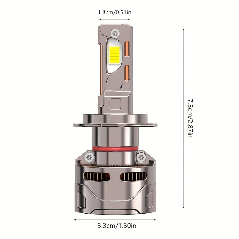 2-Pack H7 Car LED Headlights High Brightness LED Bulbs 57846 Lumens 1000% High Beam Brightness Increase H1 H4 H7 H11 HB3/9005 HB4/9006 HIR2/9012 Models Easy Installation No CANBUS Error - B83