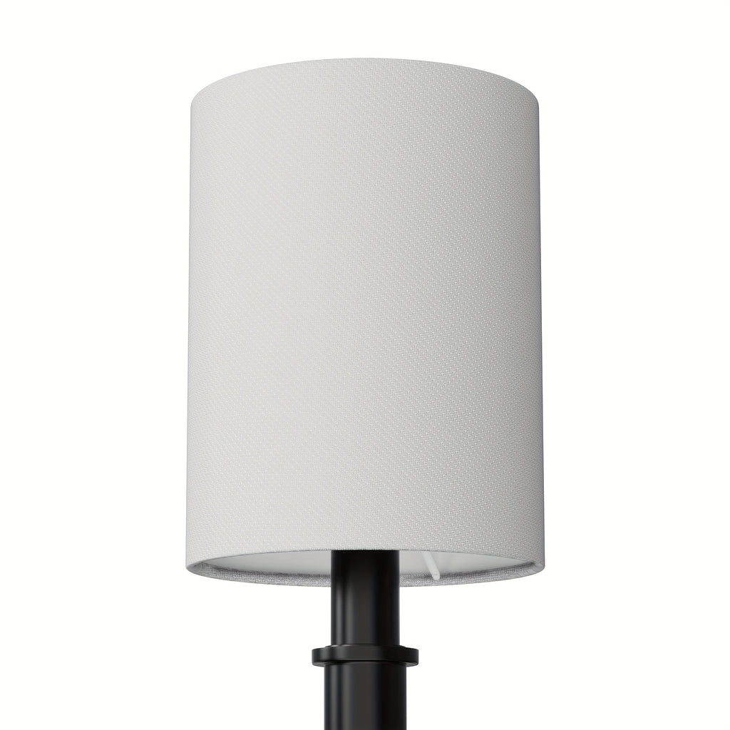 Modern 6-Light Black Pendant Light with Cylindrical Fabric Shade, Suitable for Dining Room, Living Room, Bedroom, Foyer - Industrial Vintage Style Pendant Light, E12 Socket Non-Integrated Light Source, Bulb Not Included