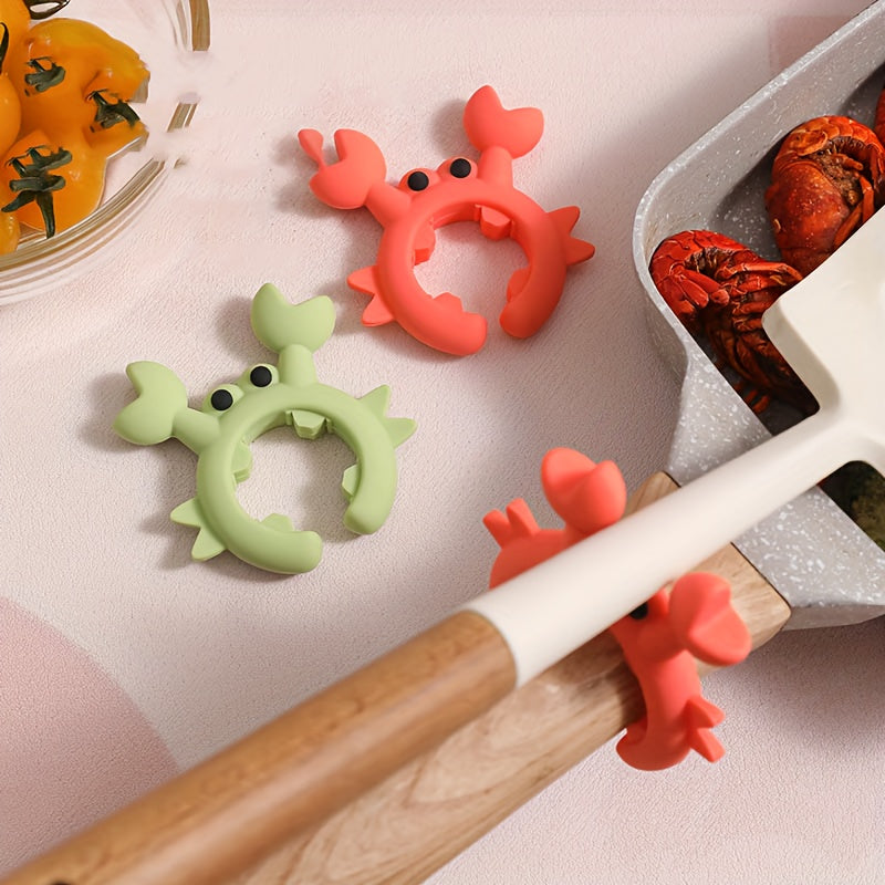 2Pcs Silicone Spoon Rest Set, Cute Crab and Octopus Shaped Heat Resistant Spoon Holder, Kitchen Utensil and Spatula Organizer, Perfect Gift Idea
