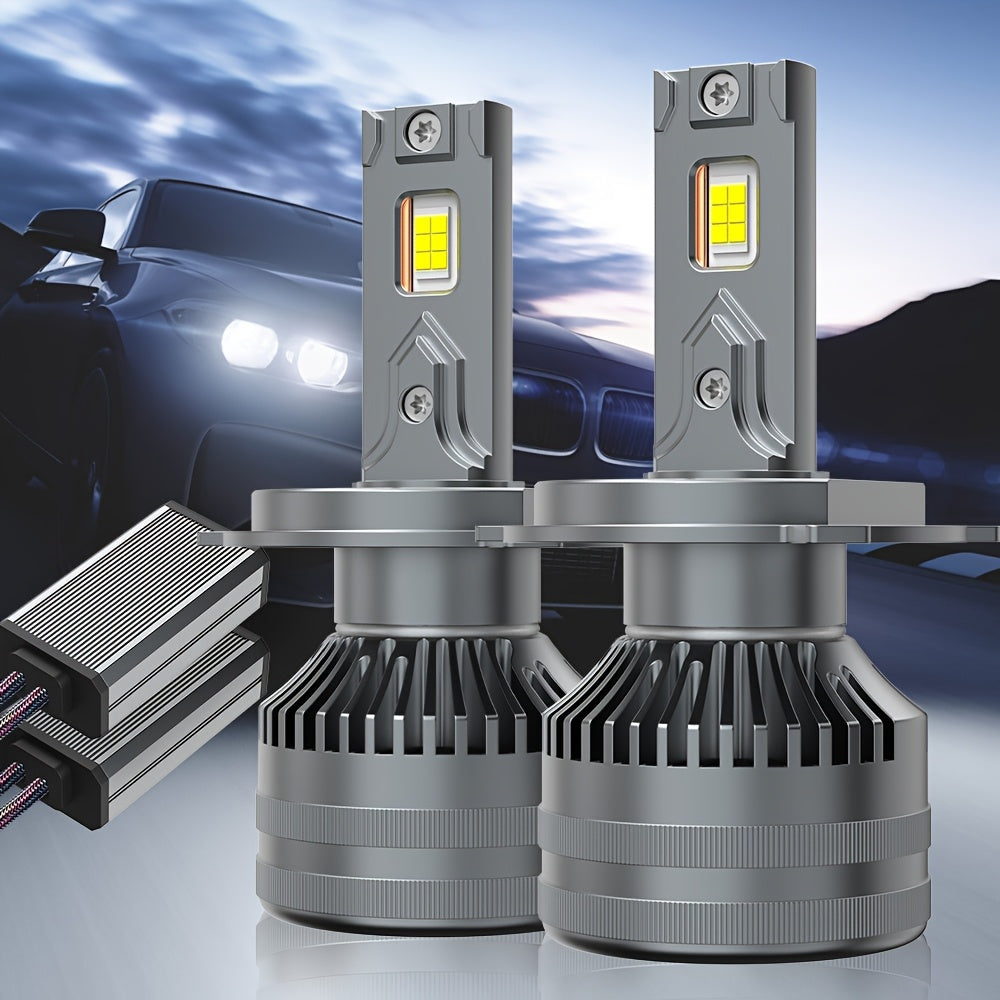 2pcs H1 H4/9003/HB2 H7/H18 H16/H11/H9/H8 9005/HB3 9006/HB4 9012/HIR2 LED 汽车大灯，800%高亮度 3570 CSP 芯片 240W 28400LM 远近光雾灯快速散热 即插即用，不含电池.O130