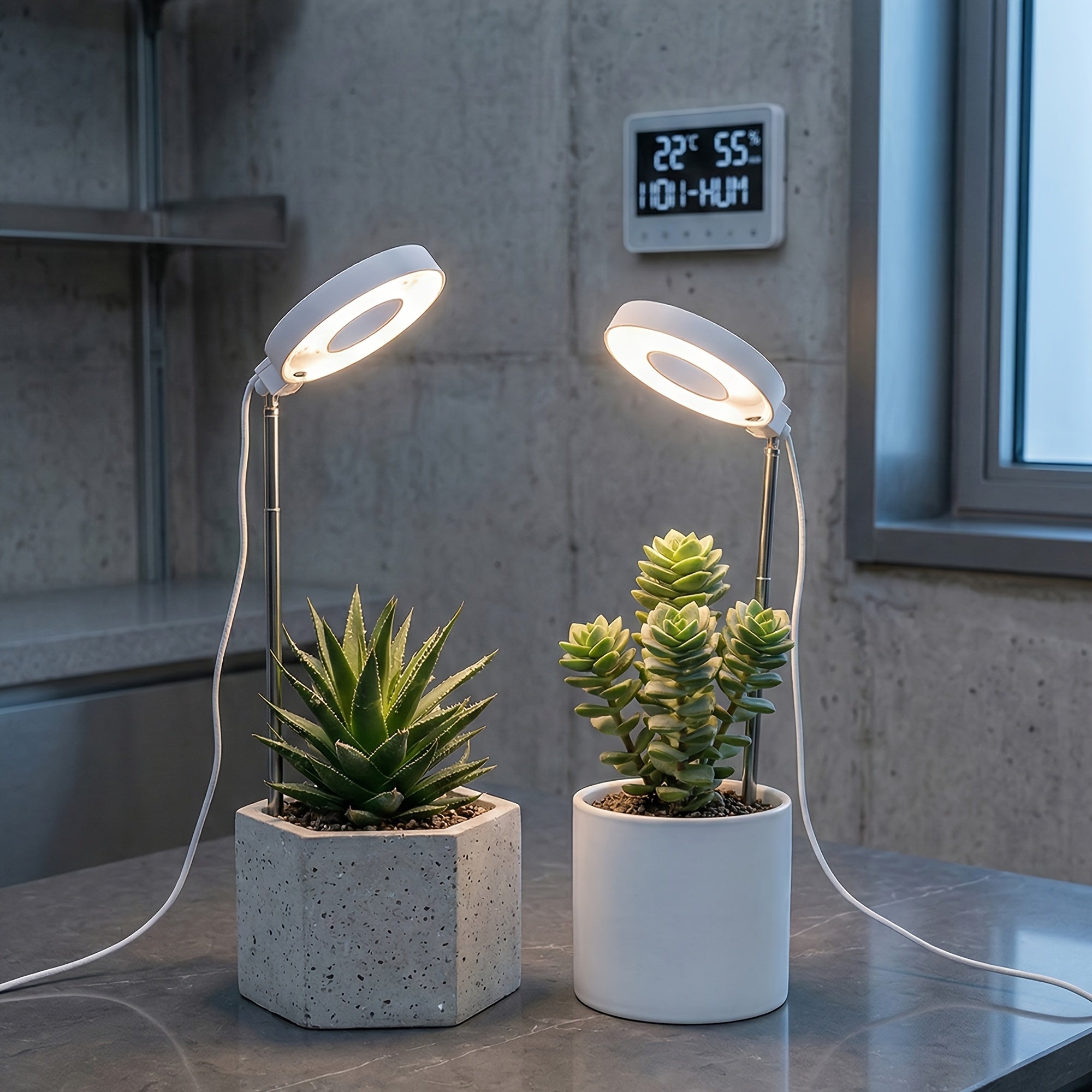 2-Pack Full Spectrum Dimmable LED Plant Grow Light, 360° Magnetic Rotation, 3/6/9H Cycle Timer, 4 Brightness Modes, Freely Adjustable Height, Special Grow Lamp for Indoor Potted Plants and Seedlings, Ideal for Gardening Enthusiasts