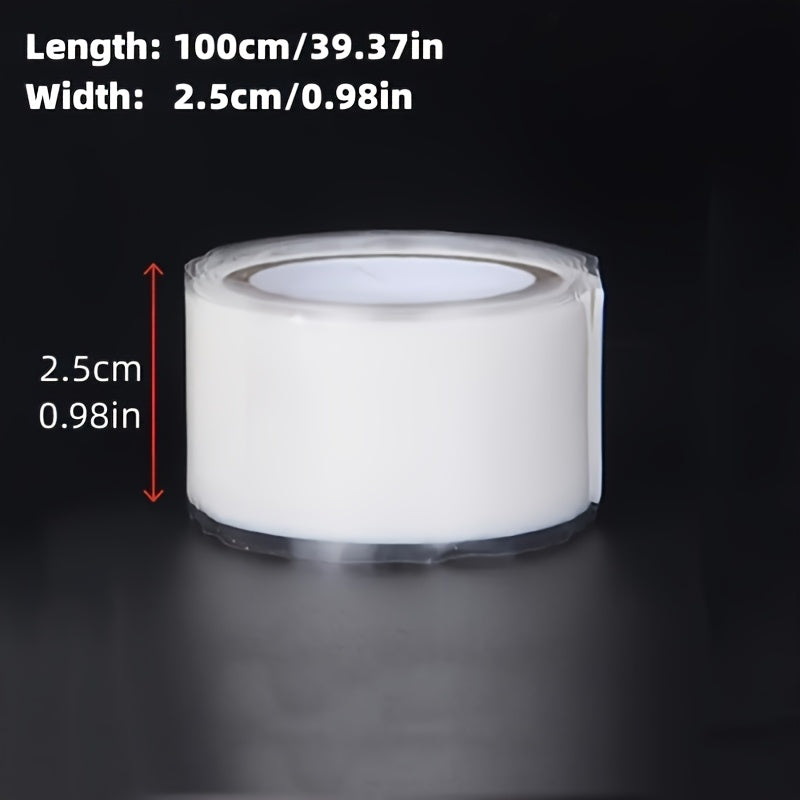 1卷自融合硅胶胶带 - 即时漏水修复，适用于PVC/玻璃/金属/石材的重型防水密封剂，耐高温（无需工具/胶水）- 适用于DIY、管道、洗手池、淋浴、浴缸、马桶的漏水修复 - 即时粘合