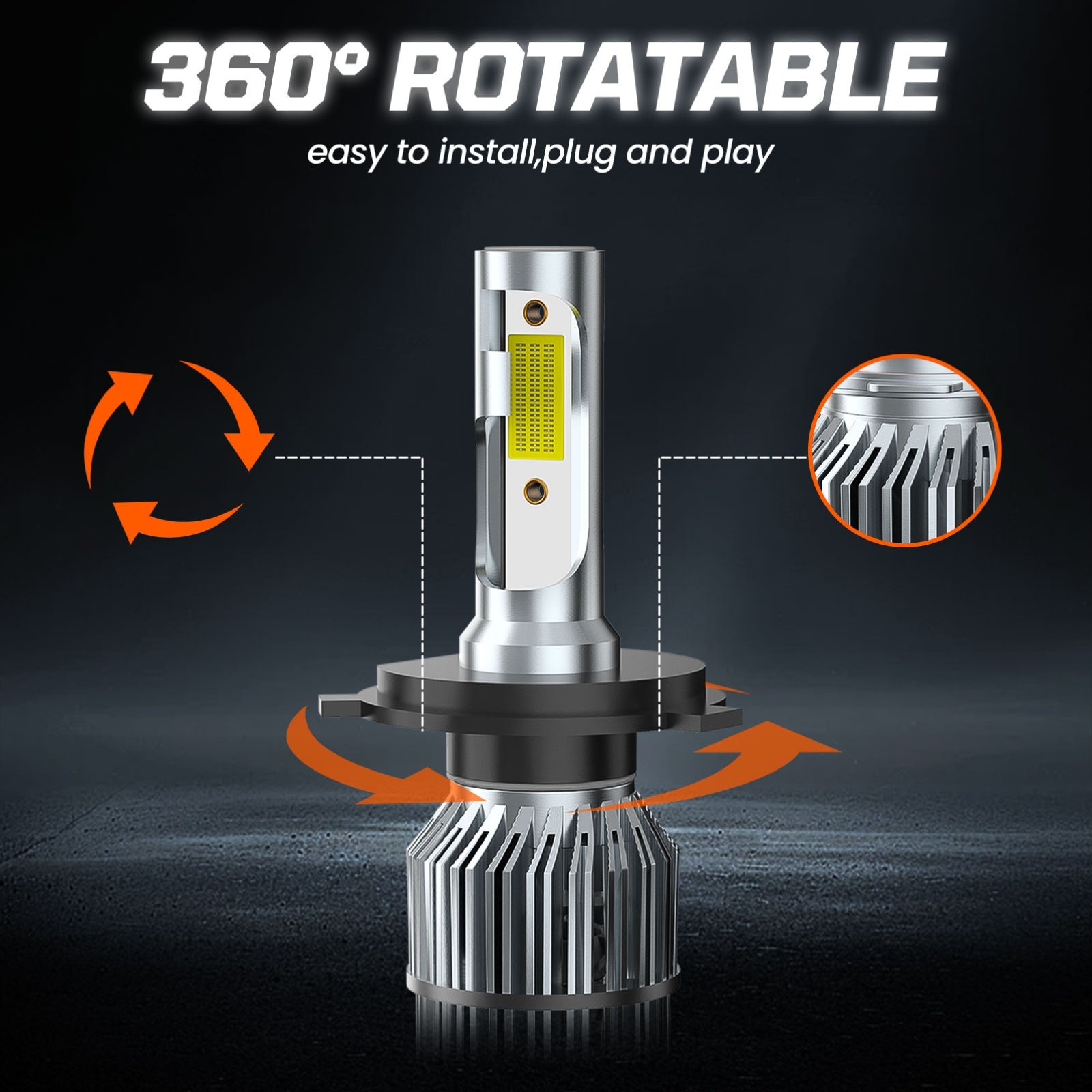 9003 H4 TXBILMOO 2-Pack LED Headlight Bulbs High/Low Beam Set Bright White 10000Lm, No Battery Included