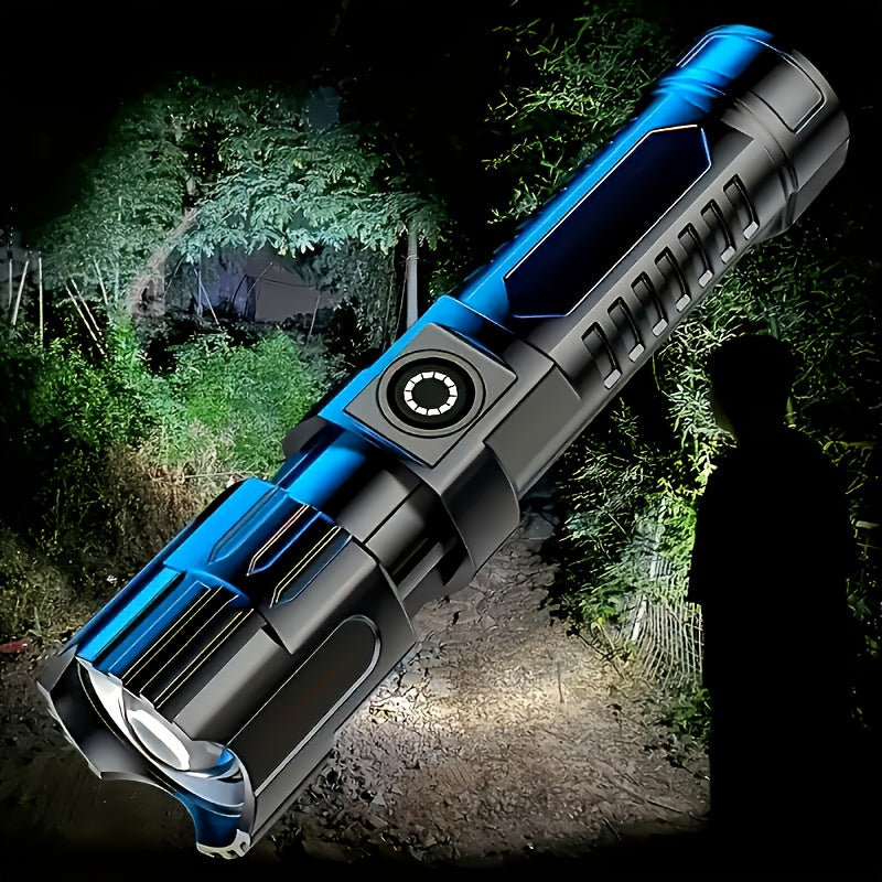 2 High Lumen LED Tactical Flashlights, IP44 Protection Rating, 3 Adjustable Brightness Levels with Zoom, Portable Camping Flashlight for Outdoor Hiking & Home Emergency, Built-in Lithium Battery