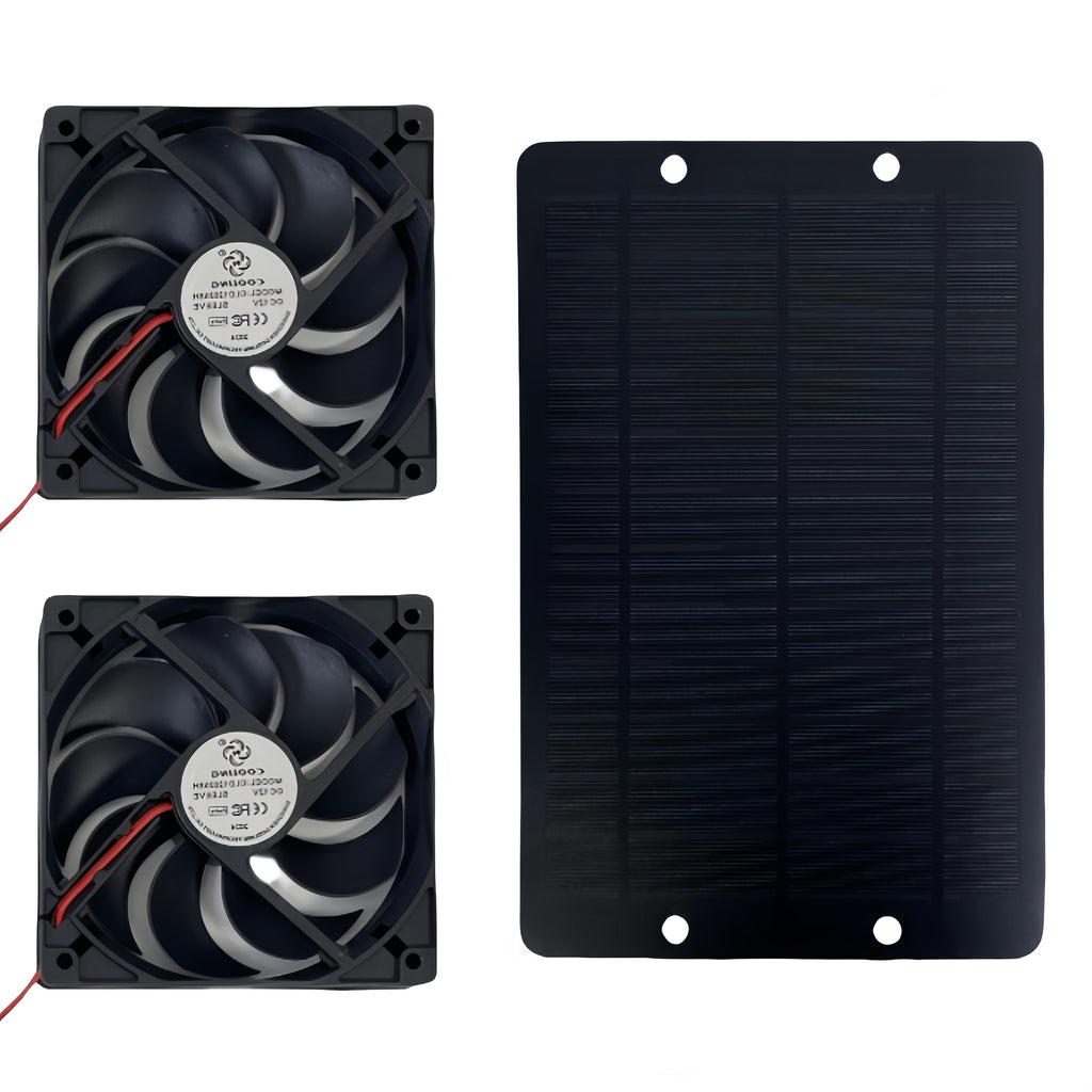 Solar Panel Dual Fan Combo, Light Energy Driven Efficient Heat Dissipation, Suitable for Outdoor, Car and Other Scenes, Create a Comfortable Cooling Experience