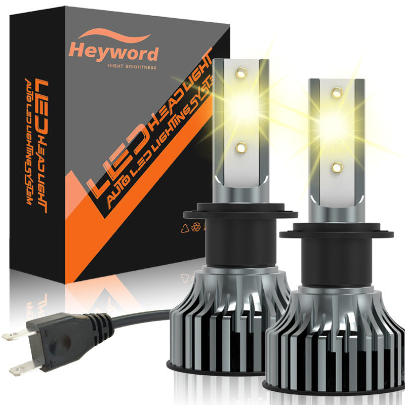 Heyword 2 Sets H7, H1, H3, H4, H8/H9/H11, 9005, 9006, 9012 LED Car Headlight Fog Light, Low Beam, High Beam, Color Temperatures: 4300K/Warm Light, 3000K/Yellow Light, 8000K/Blue Light, 25000K/Ice Blue, 6000K/White Light