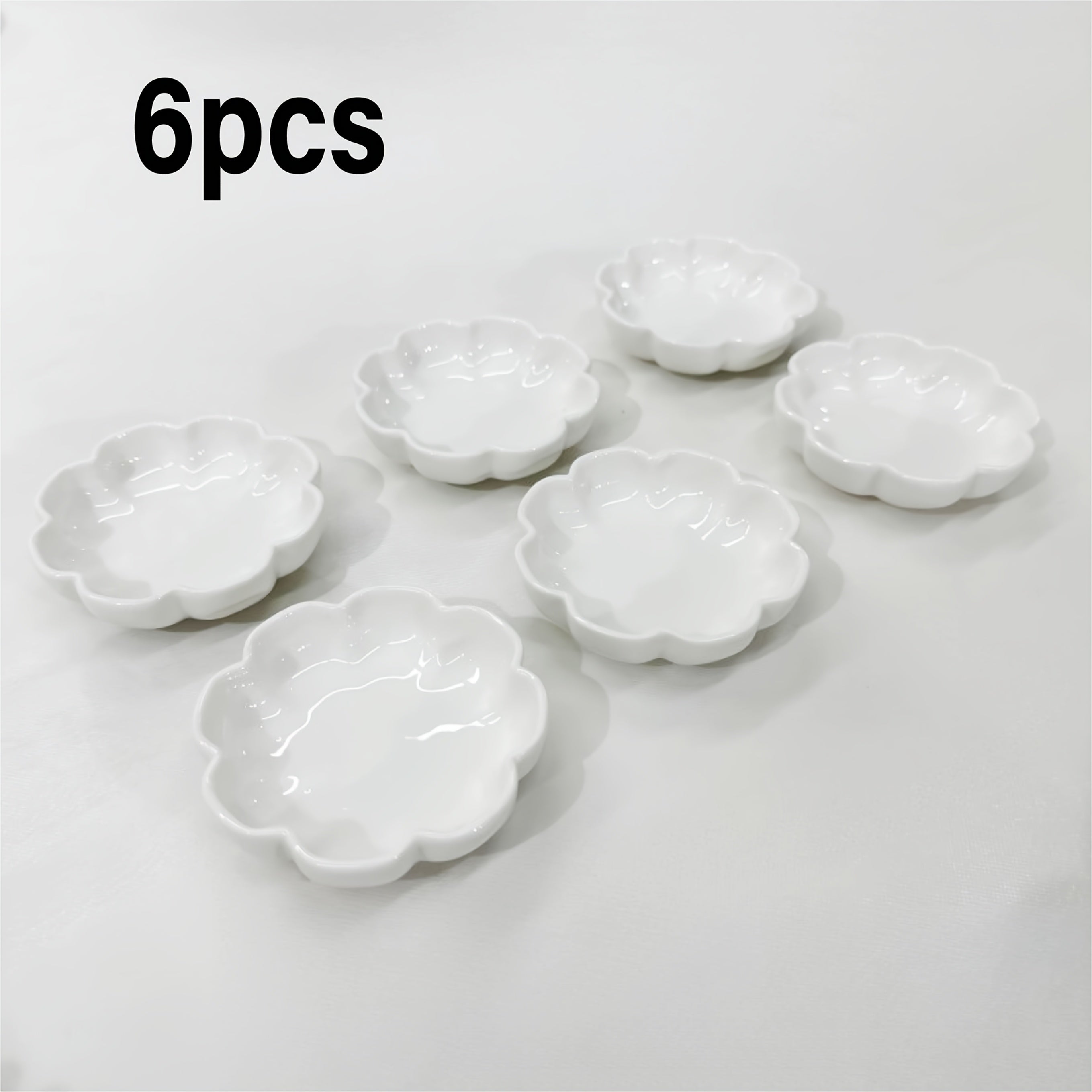 Pure White Lace Ceramic Dinnerware Set, Flower-Shaped, Home Sauce Dish, Dip Tray, Sushi Plate, Snack Plate, Practical Tableware, Microwave Safe