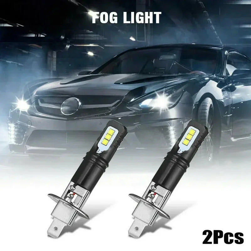 2-Pack H1 H3 160W 6000K 6000LM Super Bright Daytime Running Light LED Headlight Bulb Set High Beam 2525 Chips Fog Light Driving Light for Car 12V, No Battery Included