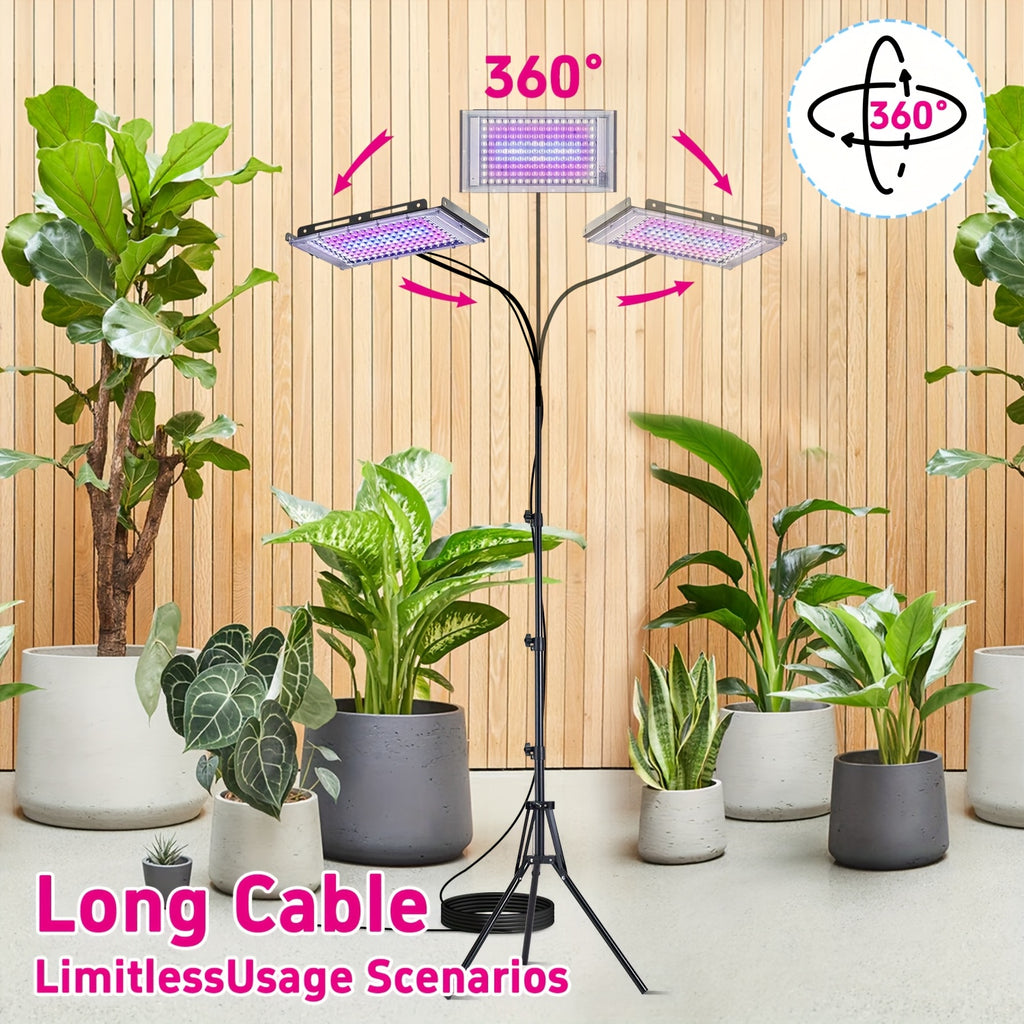 USB Plant Grow Light Strip with Tripod, Sunlike Full Spectrum Grow Lamp, 360° Adjustable Gooseneck, 96/144 LED Grow Light, Supplemental Lighting for Tall Plants, Bonsai, Greenhouse, Hydroponics, Flowers and Large Area Indoor Plants