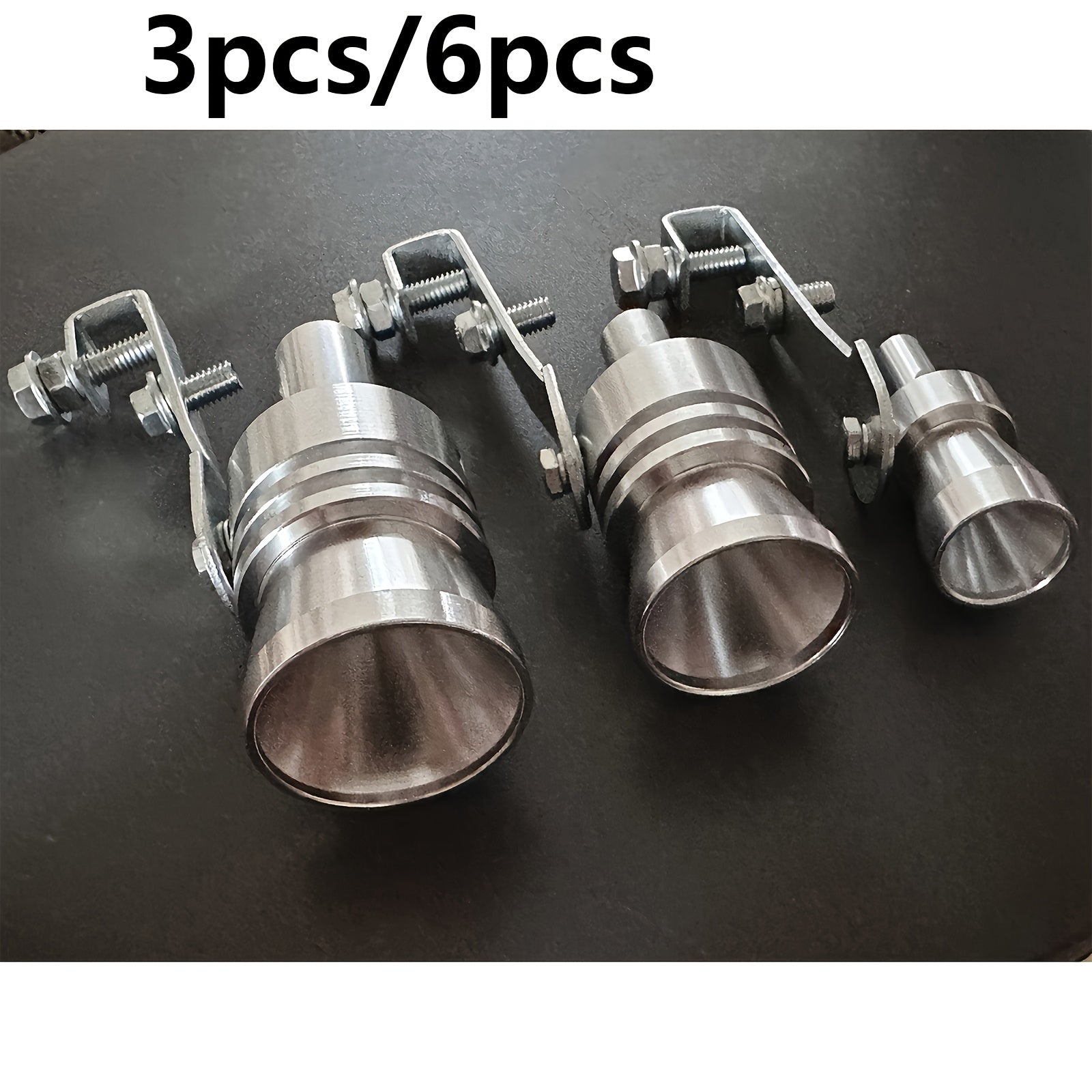 3pcs/6pcs Universal Turbo Whistle Exhaust Pipe Simulator, Aluminum Alloy Exhaust Valve Noise Generator, Suitable for Motorcycles, Trucks, Sedans, SUVs - Car Modification Accessories, Halloween Prank Prop, Christmas Gift