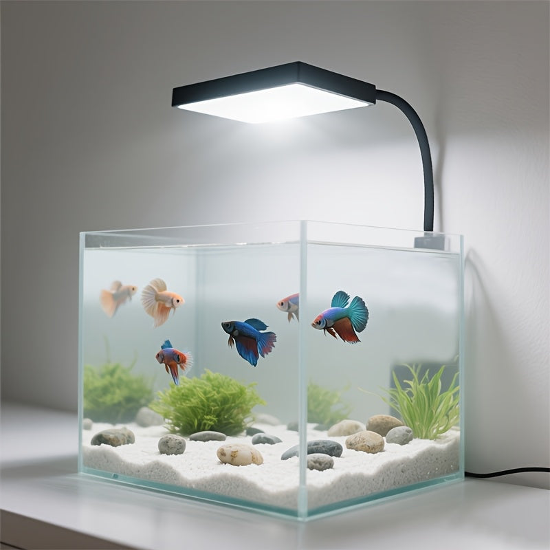 Full Spectrum Aquarium LED Light, Dimmable Brightness 360° Rotatable Fish Tank Aquatic Plant Grow Light