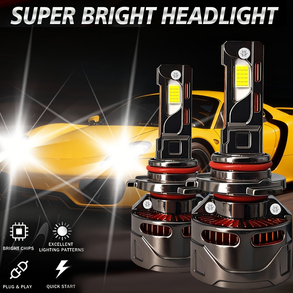 2-Pack H11 LED Headlight Bulbs H11 Super Bright Headlight Bulbs 390W High Power 59500 Lumens 7500K Color Temperature Fits H1, H4, H7, H11 Models Improves Night Driving Safety 900% Brightness Increase HB3, 9005, HB4, 9006, HIR2