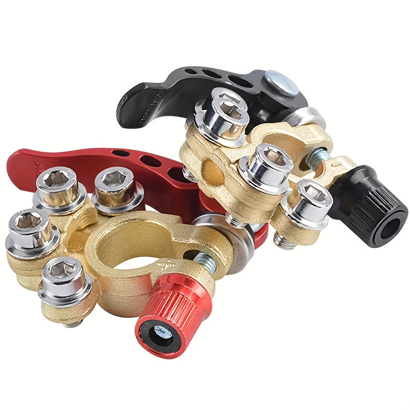Car Quick Release Battery Terminal - 12V 24V Zinc Alloy Top Post Clamp for Automotive Wiring Harness