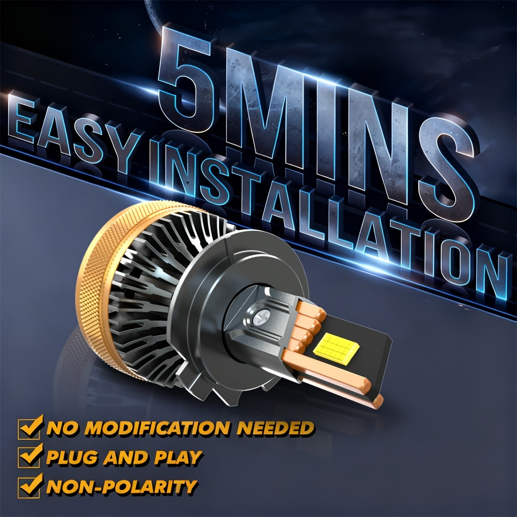 H4 H7 LED Car Headlights Plug-and-Play High Power H11 H8 H9 9005 HB3 Light Bulbs