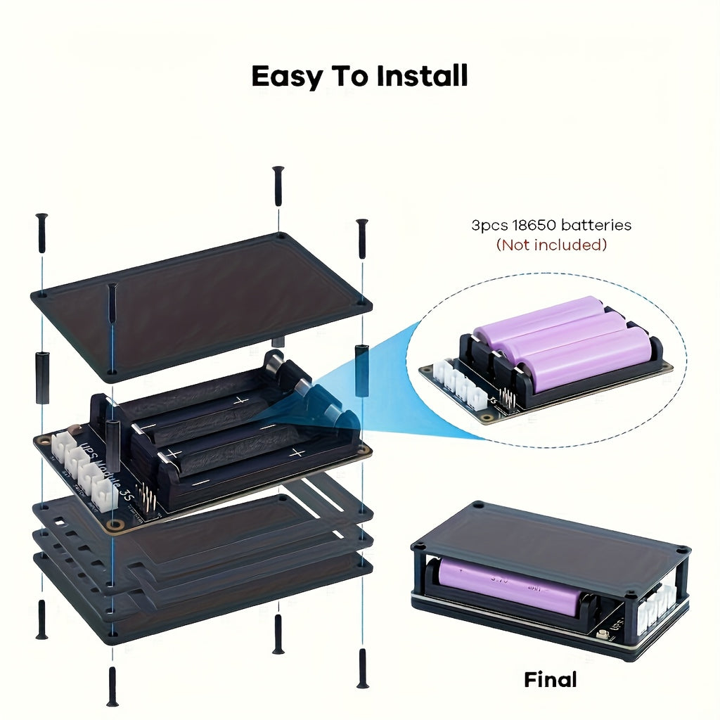 Uninterruptible Power Supply (UPS) Module for Raspberry Pi/Jetson Nano Supports Charging and Power Output at The Same Time 3S & 5V 5A Output
