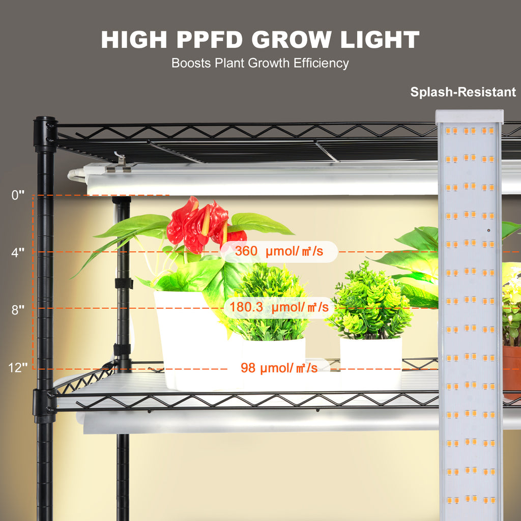 VEVOR Plant Stand with Grow Light, 6-Tier 180cm 120cm / 180cm 90cm 59.1"/70.9" Indoor Plant Grow Rack
