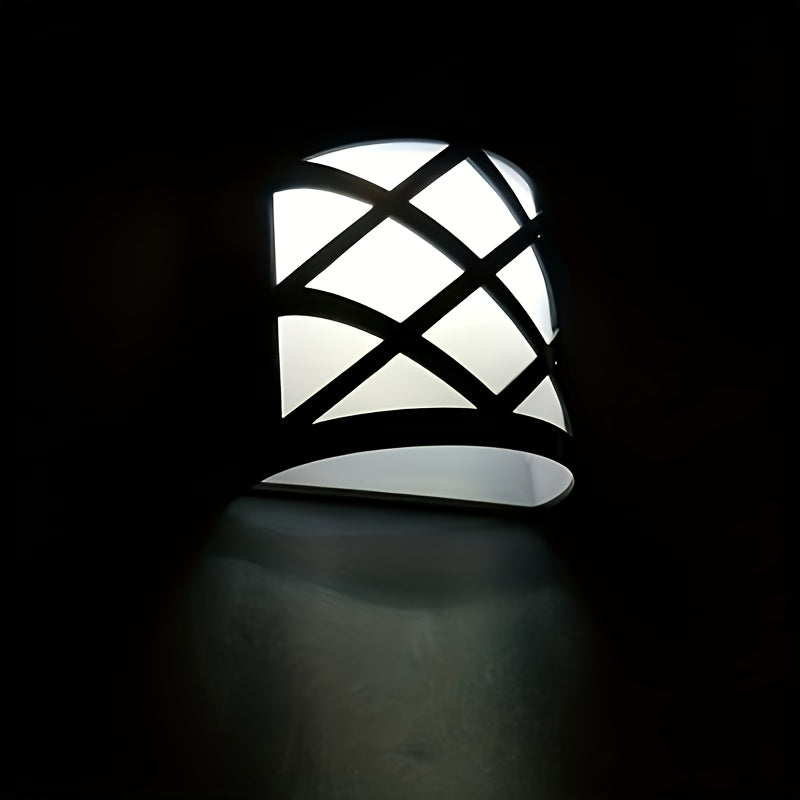 1pc Solar Wall Light Fence Light LED Fence Ambient Light Garden Courtyard Light Outdoor Night Light Optional White/Warm Light