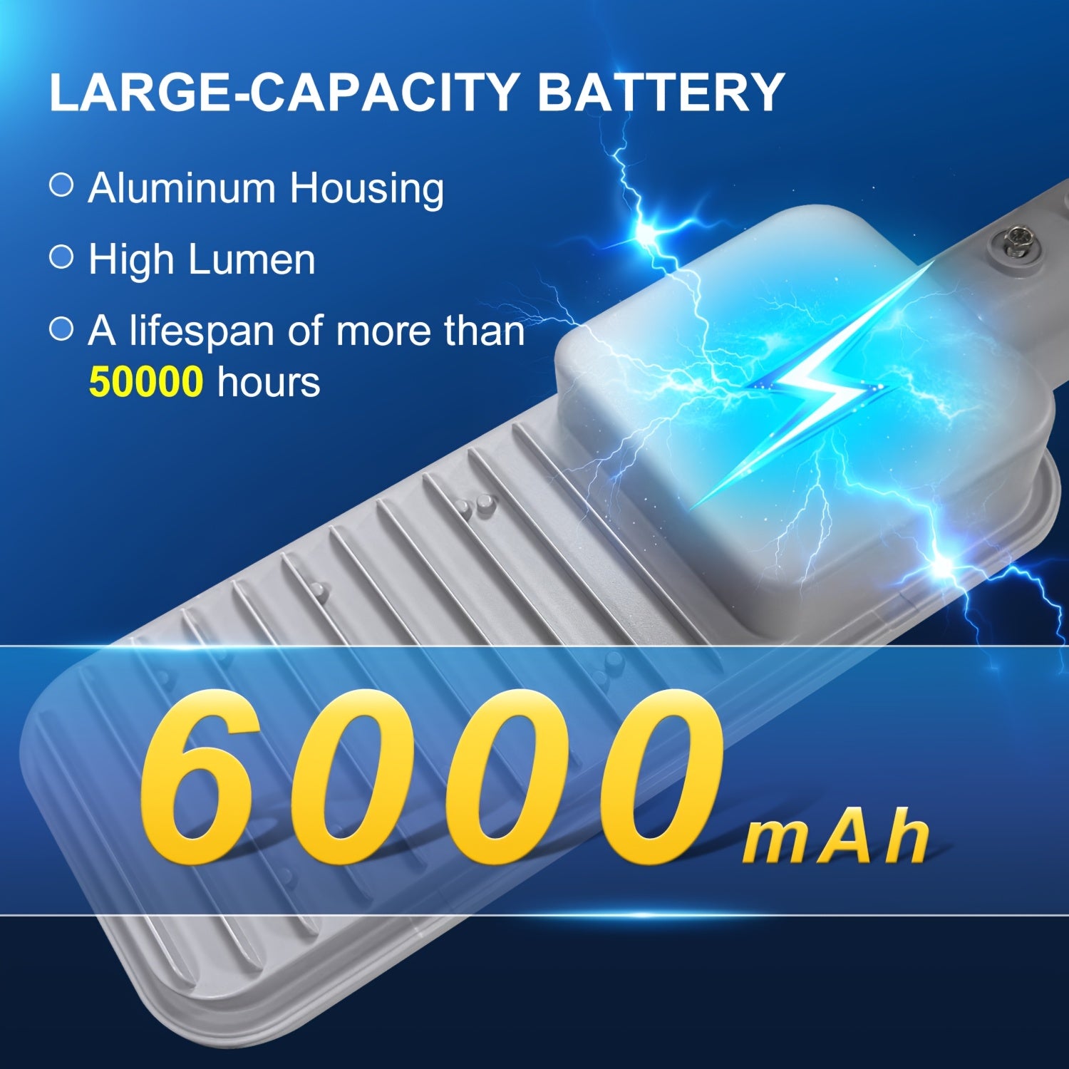 1pc Solar Outdoor Super Bright Street Light Courtyard Light, IP65 Outdoor Waterproof, 6500K White Light, with Remote Control, Light Control Smart Switch, with 6000mAh Large Capacity Battery, Dusk to Dawn, Perfect for Garden, Street, Pathway