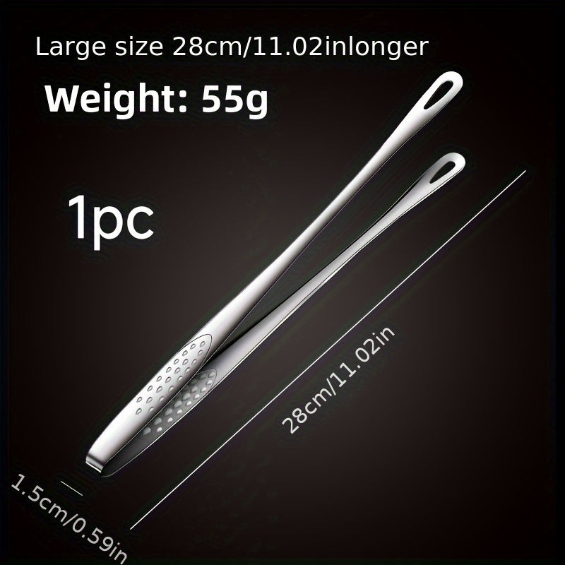 1 or 2 Pack Stainless Steel Multifunctional BBQ Tongs – Bread Tongs, Ice Tongs – For Grilling, Baking & Camping | Durable Kitchen Tool for Restaurant & Home/