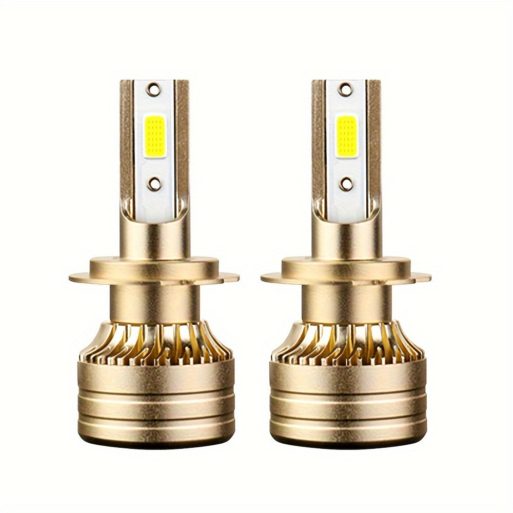 2Pcs Shining Bright Car Headlights 9005/HB3 9006/HB4 H11 H4 H7 H1 High/Low Turbo Light, 30000 Lumens 120W 6000K White Light Bulb 700% Brightness, 500m Illumination Range