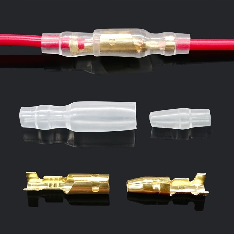 200/400-Piece 4.0mm Bullet Connector Male & Female Set – Brass Bullet Terminal Connectors with Insulating Sleeves, Crimp Terminal Connectors, Automotive Electrical Connectors, Motorcycle Connector Kit