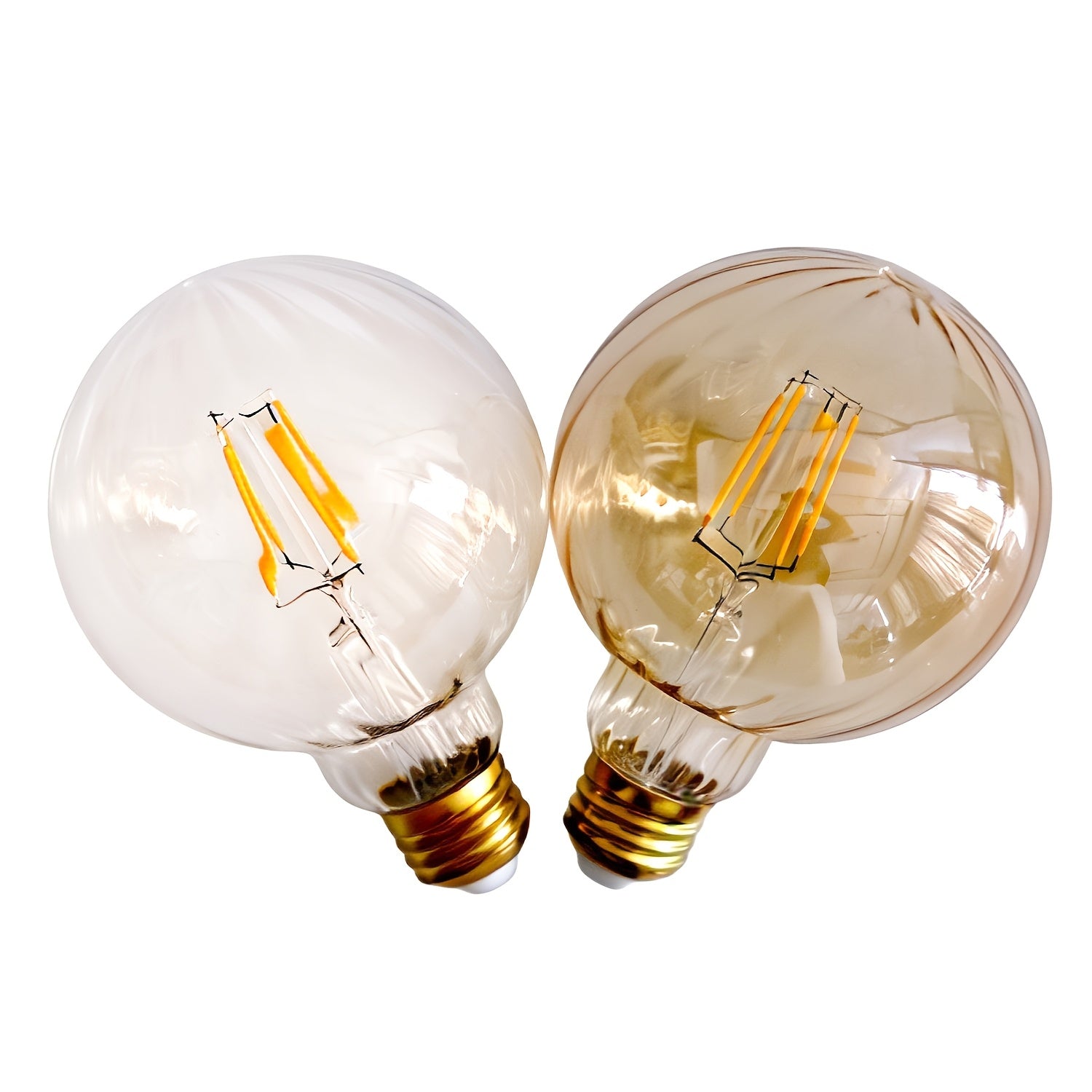 1-pack, vintage LED bulb wave gold tone 4W 120V E26 Edison classic decorative bulb 2700Kelvin warm light amber glass clear glass