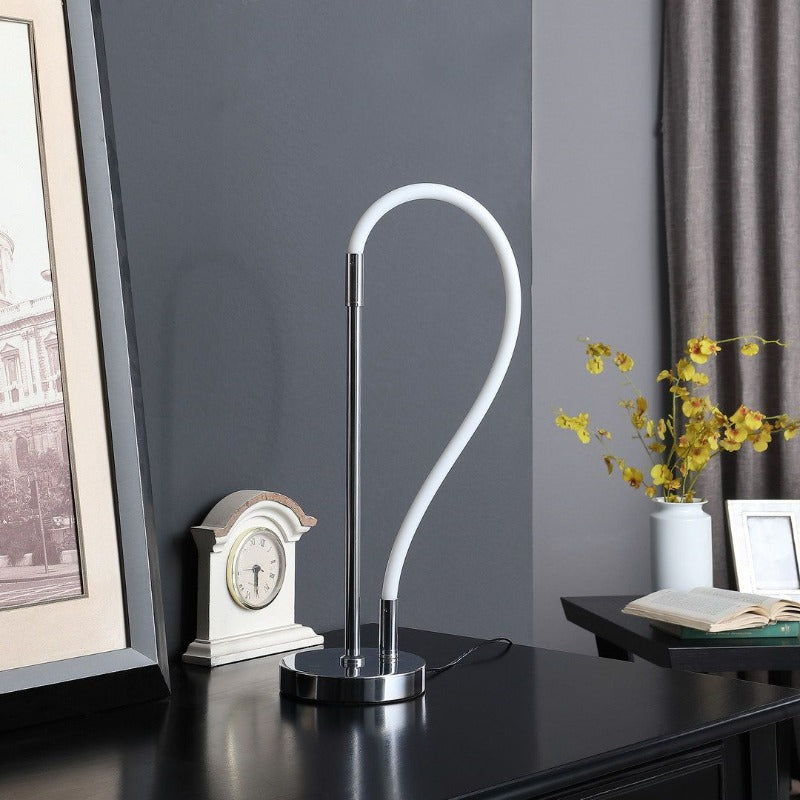20.25-inch flexible LED tube light with magnetic lamp head, modern chrome silver desk lamp, durable lampshade