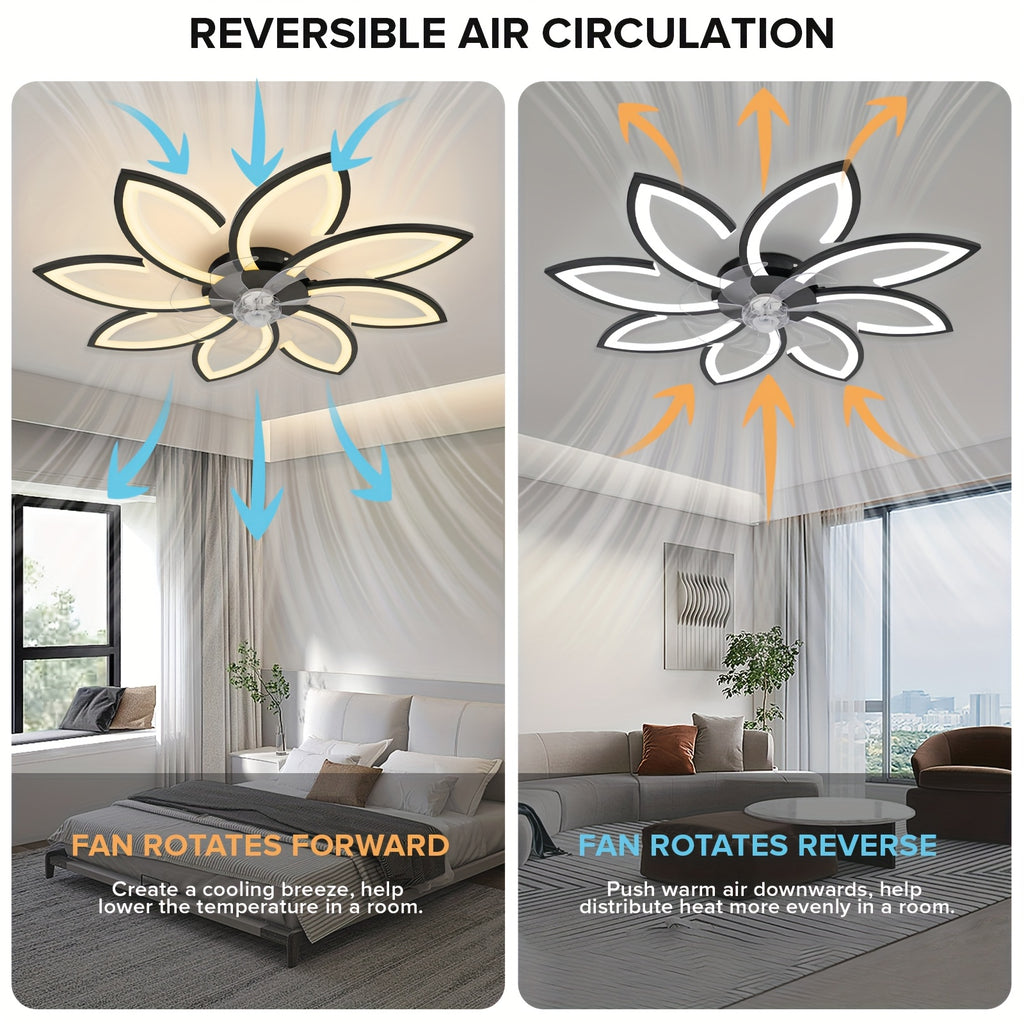 35 Inch Ceiling Fan with Light, Modern LED Acrylic Ceiling Fan Light, Dimmable & Speed Adjustable, Reversible Motor, Ideal for Living Room, Bedroom, Kitchen