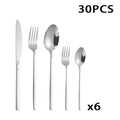 30-Piece Silver Flatware Set for 6, Premium Stainless Steel & Mirror Polished Cutlery Set – Includes Forks, Knives, Spoons – Perfect for Home, Kitchen, Restaurant – Durable, Corrosion Resistant, Dishwasher Safe