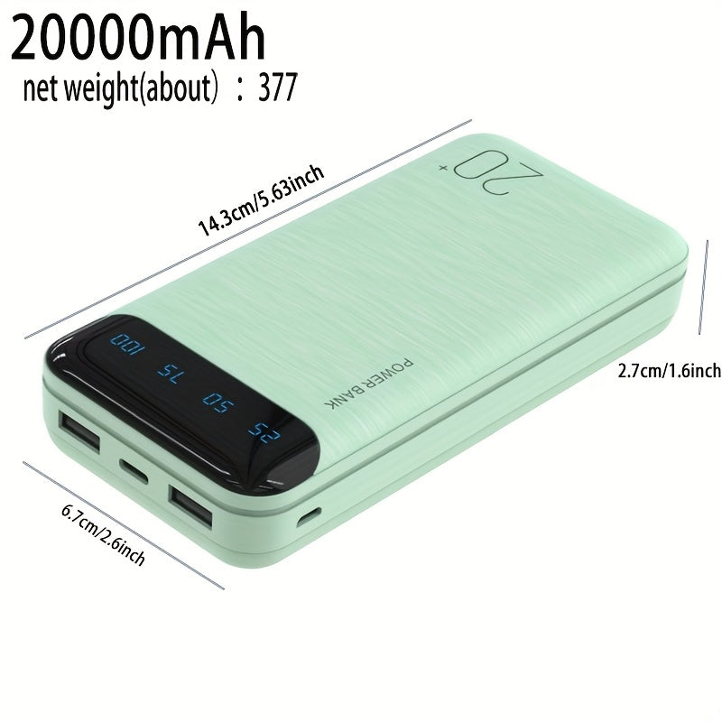 High-Capacity Outdoor Emergency Power Bank with 10000/20000Mah. Features Dual USB Outputs, Type-C And Micro Input Ports, an LED Digital Battery Indicator, And a Safe, Stable Polymer Lithium Battery, Making It Ideal for Charging Mobile Phones