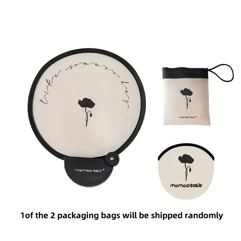 Portable Handheld Folding Fan with Storage Bag, Compact Easy to Carry Manual Operated Fan, Essential for Summer Outdoor Activities Beach Party Travel