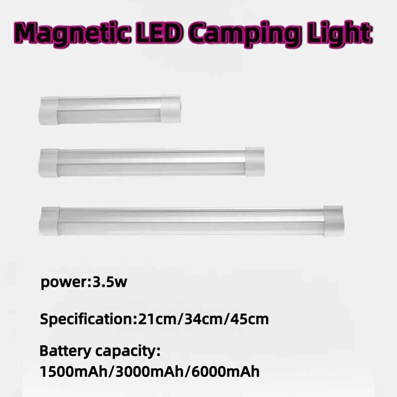 Monioutdoor Magnetic LED Camping Lantern, Rechargeable LED Flashlight, Thickened Aluminum Alloy, USB Rechargeable Portable Battery Emergency Light, Outdoor Magnetic Camping Lamp, 3-Level Dimmable, 2 Magnets for Placement
