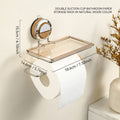No-Drill Suction Cup Toilet Paper Holder - Wall Mount Tissue Roll Rack, Light Luxury Household Bathroom Storage Shelf