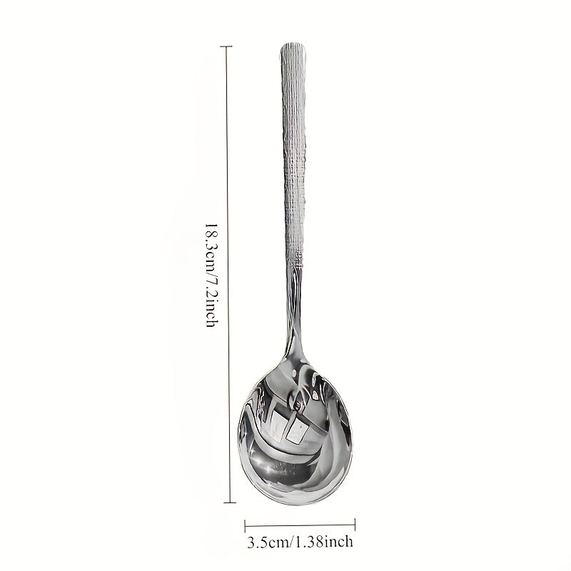 2 Pack Large Round Stainless Steel Ladle - Commercial & Home Kitchen Spoon, Large Serving Ladle with Heat-Resistant Short Handle, Drainage Holes for Easy Cleaning, Durable Stainless Steel Cutlery