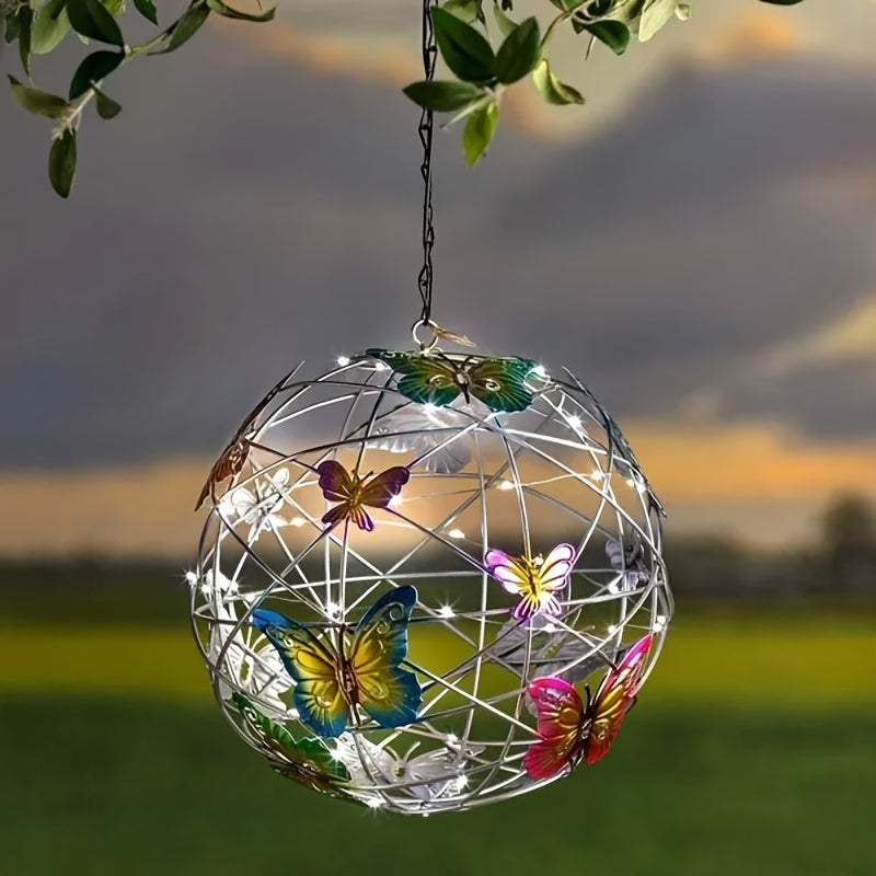 Solar Outdoor Butterfly Ball Light Small Butterfly Style Old