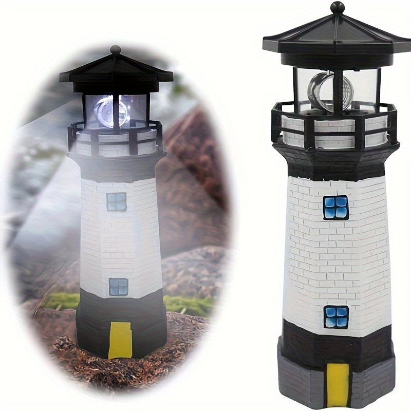 Decorative Solar Rotating Lighthouse for Courtyard and Garden, Add Charm and Security to Your Outdoor Space, Christmas Gift