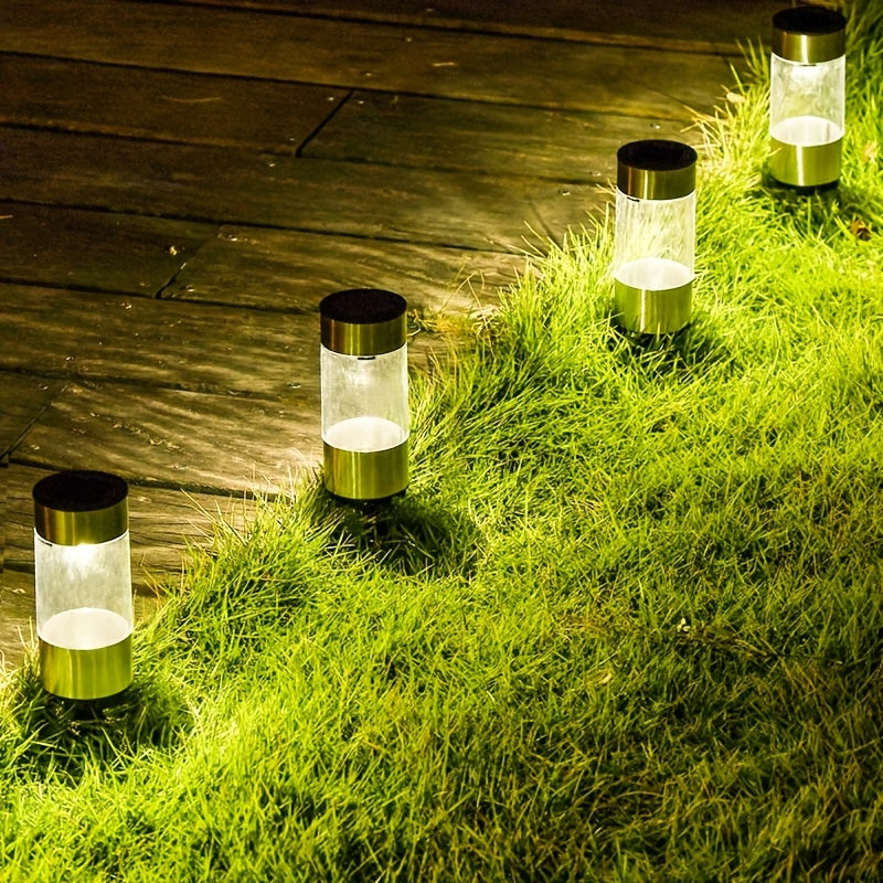 4-Pack Outdoor Solar Waterproof Light, New LED Landscape Light, Durable Solar Security Light, IP44 Waterproof, Suitable for Sidewalk, Courtyard, Garden, Driveway (Cool White/Warm Light)