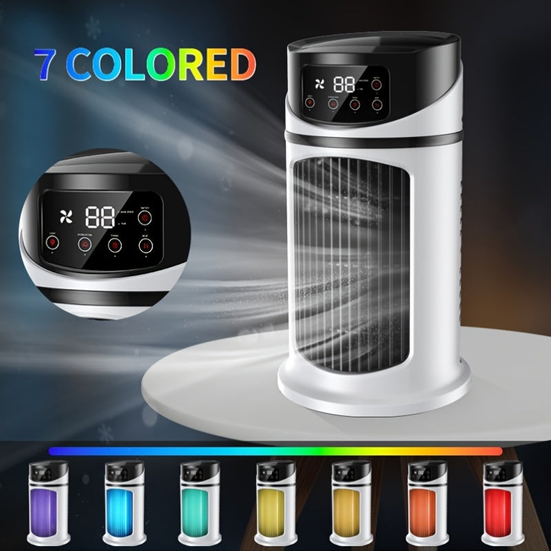3 Second Fast Cooling 6 Speed USB Portable Air Conditioner Humidifier Fan, Ultra Quiet 25dB, 6 Hours Timer, Instant Cooling Perfect Festival Gift for Home Office Dormitory