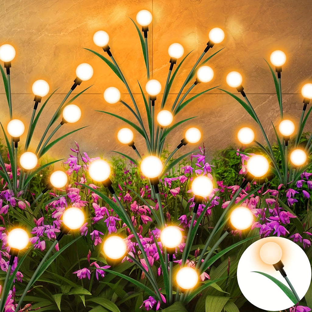 Solar Courtyard Light, 2/4/6/10/12 Pack Solar Outdoor Light, Outdoor Decorative Light, IPX5 Waterproof Swinging Solar Light, Firefly Light for Yard & Pathway, Large Bulb Swinging Solar Light
