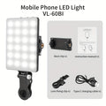 VL-60BI Rechargeable LED Video Light, Clip-on Fill Light, 2000mAh Battery, USB Charging, Bi-Color Dimmable, for Vlog Live Streaming Conference Photography