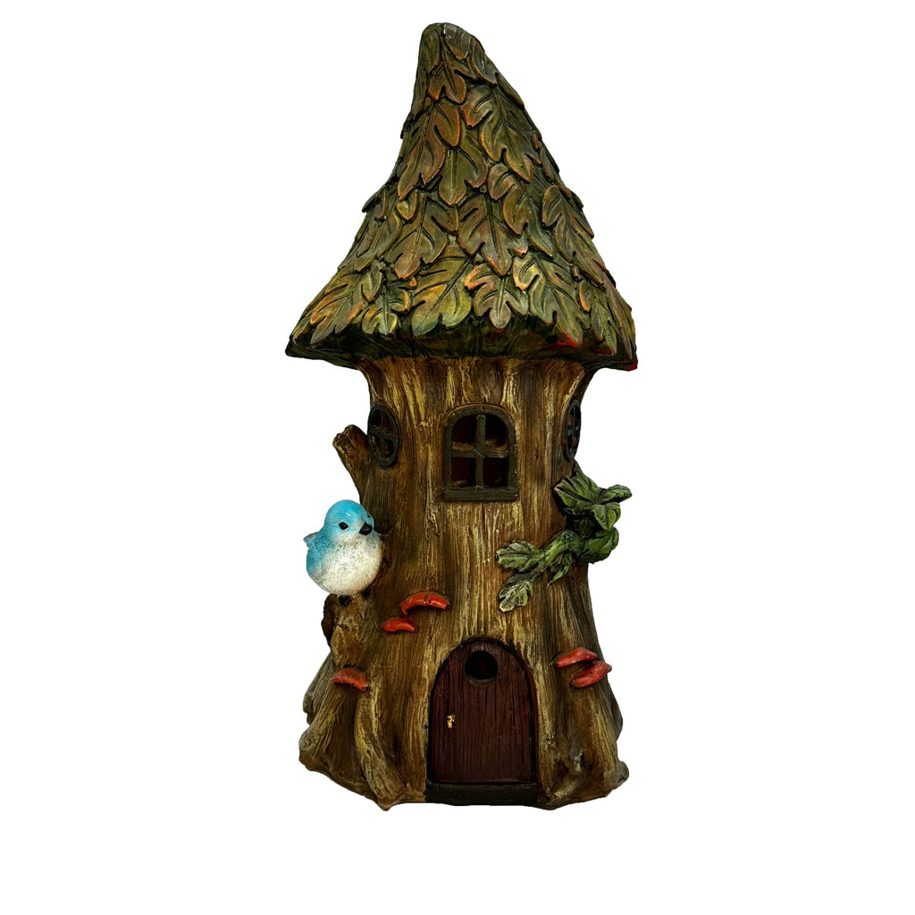 Resin Craft Solar Light, Bird Tree House Statue Ornament, Suitable for Garden, Courtyard, Lawn, Pond, Balcony, Windowsill, Tabletop, Holiday Decoration, Gift for Friends