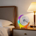 9.45 Inch Desktop Fan, 3 Speed Adjustable Summer Cooling Fan, Fast Cooling Running Light Fan, 1200mAh Long Lasting Battery Multifunctional Rotating Desk Fan, USB Rechargeable Portable Fan for Home Dormitory Office Indoor Use
