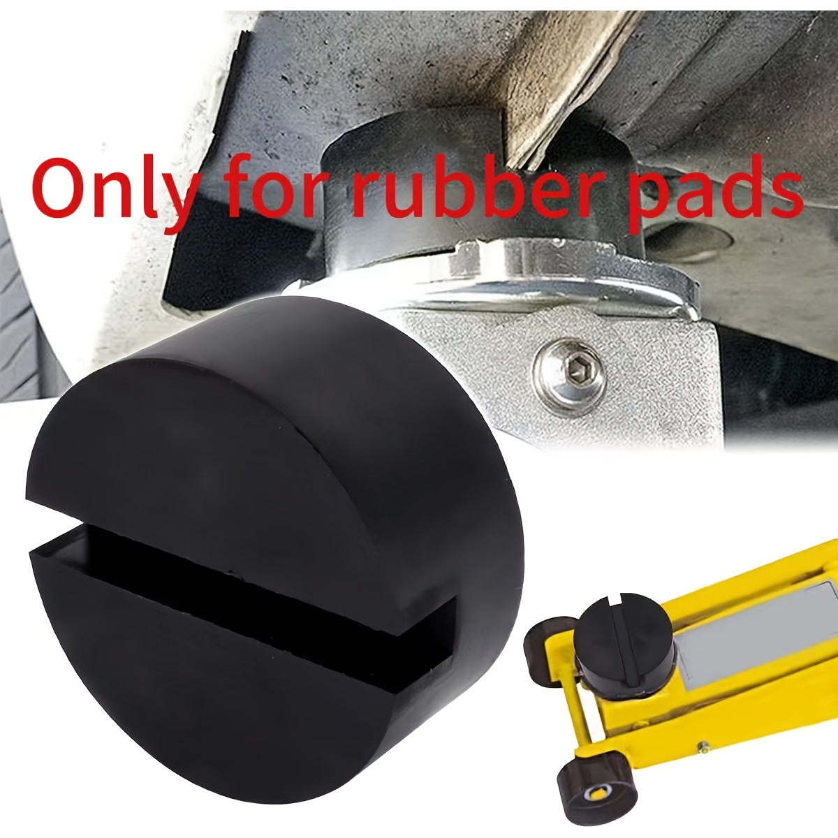 Universal Black Vulcanized Rubber Jack Pad (Single Piece) – Designed for Automotive Hydraulic Use, Provides Shock Absorption Protection for Vehicle Lifts, Jacks, and Floor Jacks