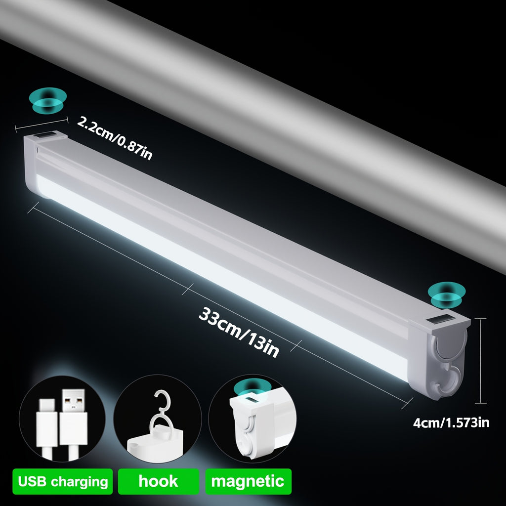 Rechargeable Portable Lamp, Multiple Dimming Modes with Stepless Dimming, Built-in Hook for Hands-Free Use, Ideal for Emergencies (No Remote, Button Control), Camping, Fishing, BBQ