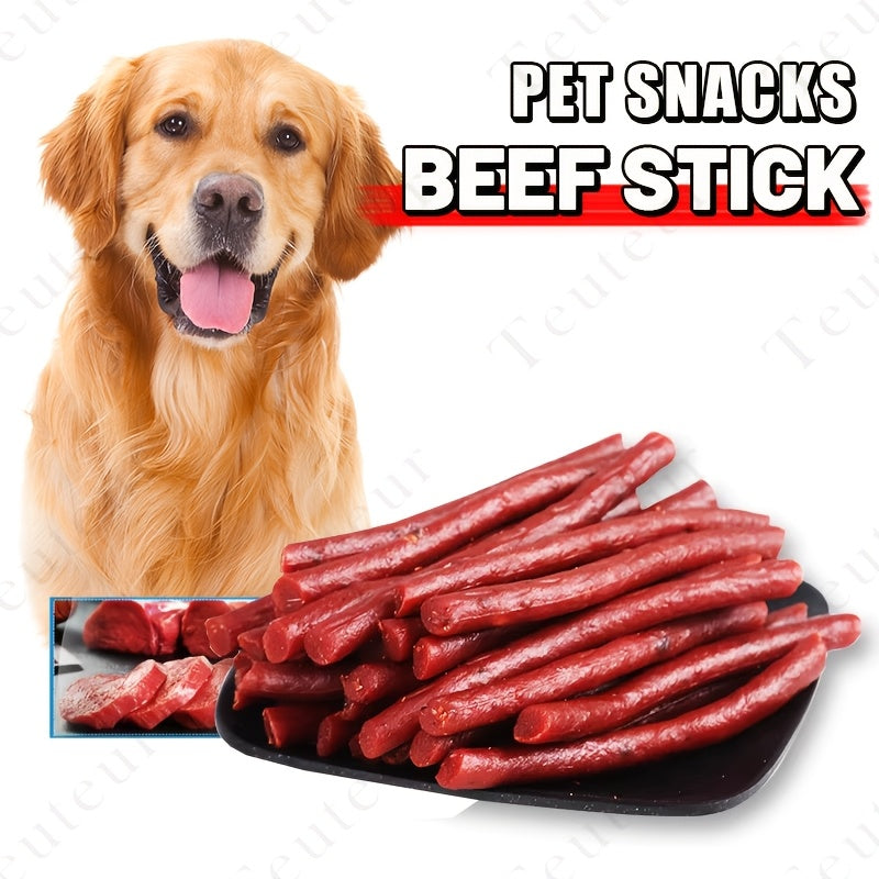 頂級天然牛肉棒狗糧，健康牛肉乾，適合幼犬成犬小型中型大型犬，泰迪金毛獵犬訓練獎勵，磨牙棒，高蛋白無穀物新鮮肉乾，持久耐嚼，適用於所有犬種訓練
