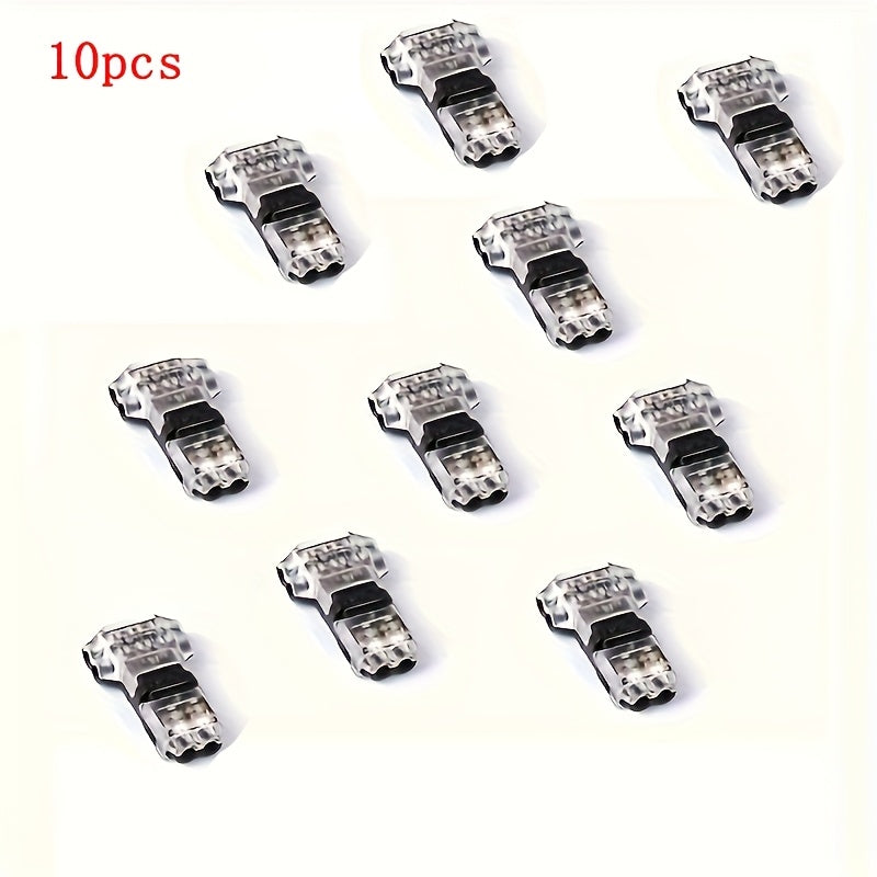 10-PCS Snap-In T2 Wire Connectors, Non-Peeling Quick Terminal Splice Connector, Auto Plug Electrical Accessories