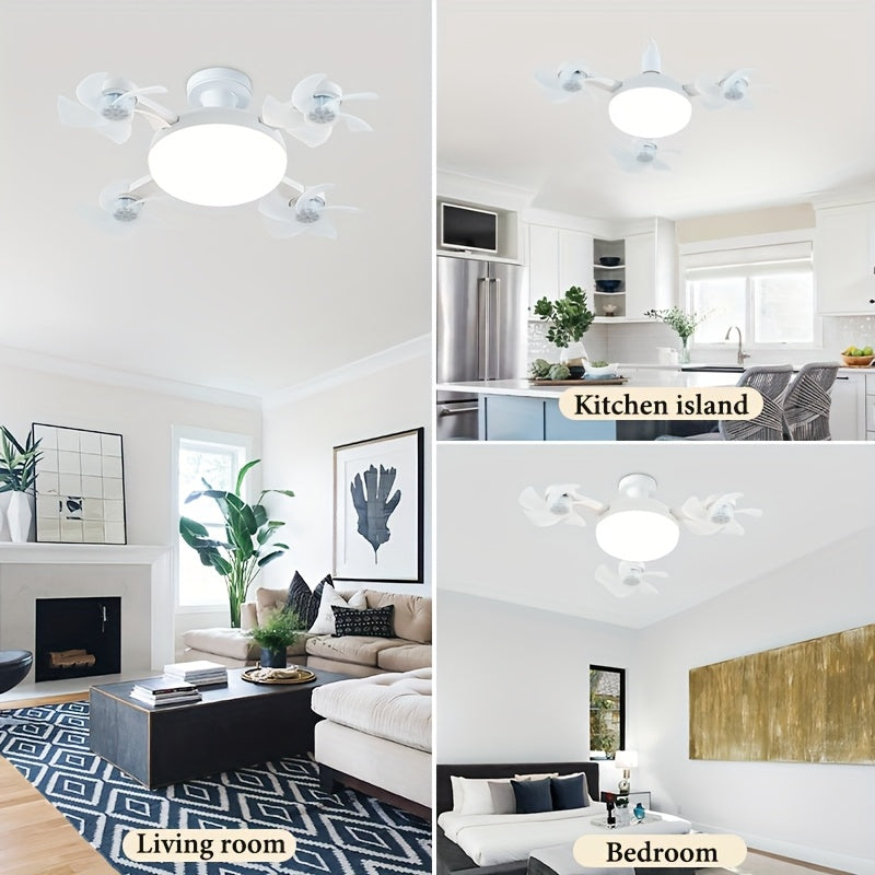 Ceiling Fan with Light, 3-Blade Ceiling Fan, E26 Socket, Dimmable Light, 3 Speed Levels, Flush Mount Ceiling Lamp with Remote, Decor for Bedroom Study, All Season Use