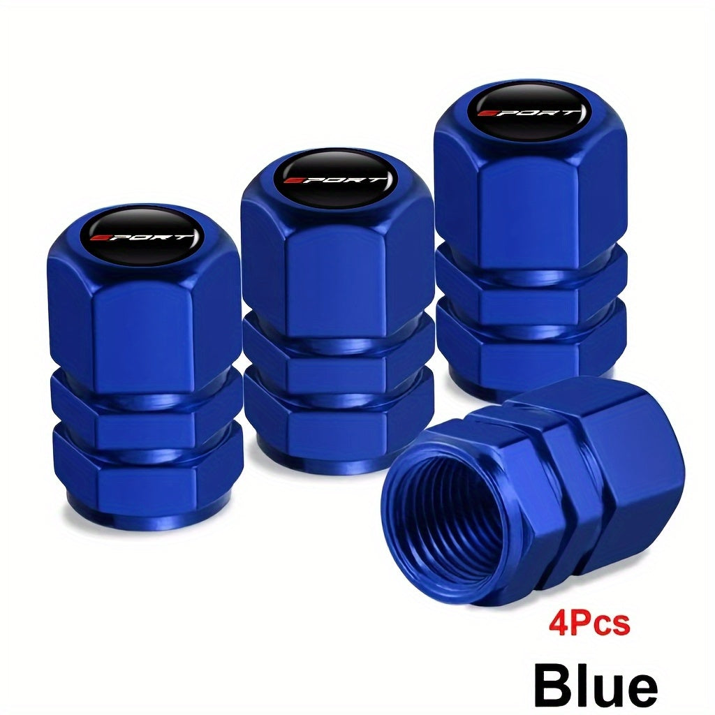 Aluminum Alloy Sport Pattern Valve Caps, Suitable for Motorcycles, Cars and Other Vehicles, Available in 4/8-Pack, First Released in 2025