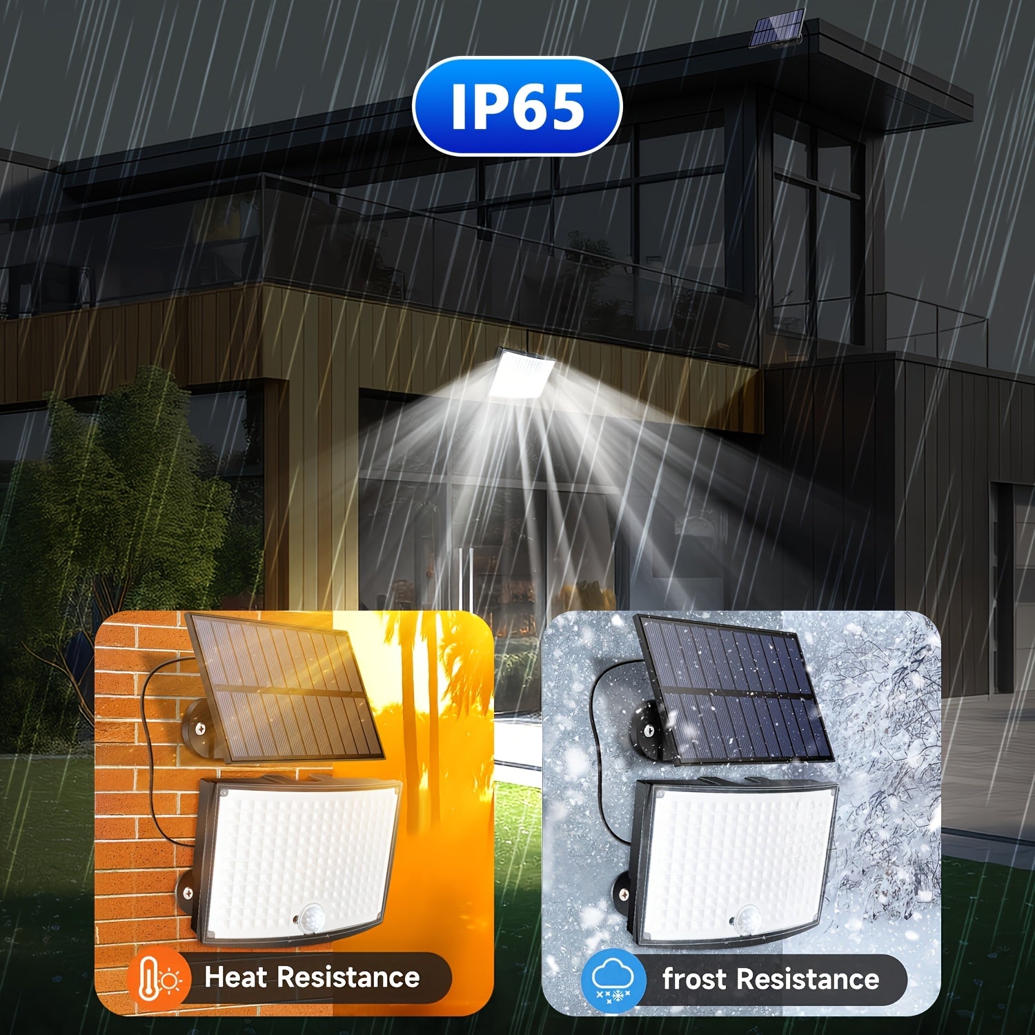 1/2 Pack Solar Outdoor Light, High Brightness Sensor Light with 168 LEDs, Garden Light with Remote Control, Street Light with 3 Lighting Modes, IP65, Security LED Floodlight with 16.5FT Cable, Suitable for Outdoor and Indoor Wall Light